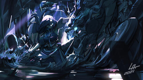 painterly render + background